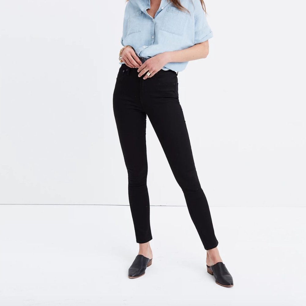 Madewell 10” High-Rise Black Skinny Jean - 25 TALL